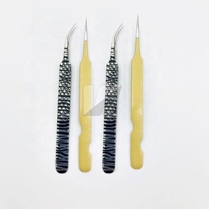 แหนบต่อขนตาสเตนเลสแบบคงทนสีเคลือบสีโลโก้แบบกำหนดเอง - Product Image 1