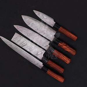 High Quality Custom Made Damascus Steel Chef <b>Knife</b> <b>Set</b> - Product Image 6