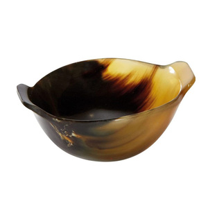 Axiom Home Accents Cuenco de cuerno de búfalo/buey ecológico hecho a mano 100% Cuenco de servicio de cuerno nuevo natural para acampar Frutero - Product Image 1