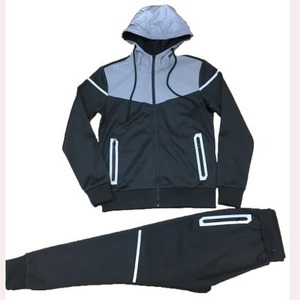 Chándal reflectante de alta calidad para hombre, traje de chándal con logotipo reflectante personalizado, 2 uds. - Product Image 1