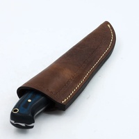 Pisau Saku Baja Damaskus Bilah Tetap Sarung Kulit Micarta untuk Berburu dan Berkemah di Luar Ruangan OEM Dapat Disesuaikan Harga Grosir Garansi 3 Tahun