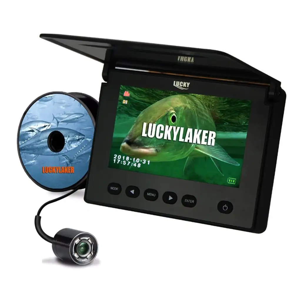 LUCKY Underwater Camera Fish Locator Finder Sun-Visor Lift-able Protective Cover, 120deg Wide Angle 20M Cable Length 4 IR