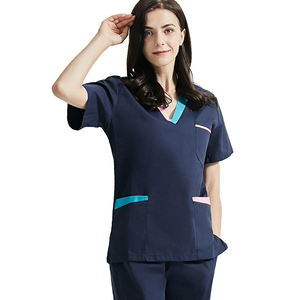 Conjuntos de ropa con logotipo personalizado para mujer, uniformes médicos de Hospital de manga corta, conjuntos de uniforme de enfermera con variedad de colores - Product Image 1