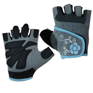Gants de sport pour femmes, demi-doigts, paume en cuir, entraînement de musculation - Product Image 1