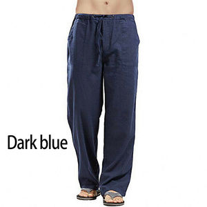 Mens Loose Fit Bottoms Beach Pants Straight Trousers for Men Cotton Linen Fabric Material Easy Fit Comfortable Cargo Trousers - Product Image 5