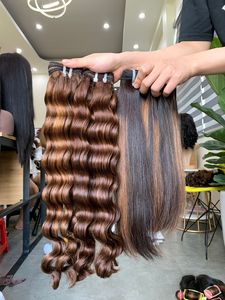 Extensiones de Cabello Vietnamitas Remy, Extensiones de Cabello Humano con Ondas Oceánicas, Mechones de Cabello Tejidos a Máquina, Color - Product Image 3