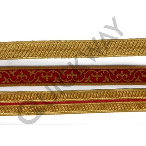 ผ้าลูกไม้สีทอง,ผ้าลูกไม้ Mylar ถักเปียสีทอง - Product Image 2