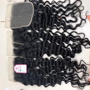 Vente en gros vague classique Remy cheveux faisceaux fermetures perruques Super Double dessiné HD dentelle - Product Image 2