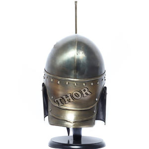 Medieval Nasal Norman Helmet Halloween Costume Viking Reenactment Armor Helmet Silver Polished W/Wooden Stand - Product Image 6