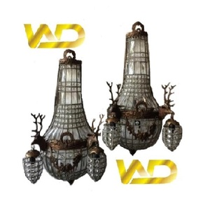 โคมไฟแก้วพลาสติกหัวกวางทรงเขากวางทันสมัย220V โคมไฟเชิงเทียนแบบชนบทร่วมสมัยสำหรับบ้านโรงแรมห้องนั่งเล่นบันได - Product Image 5