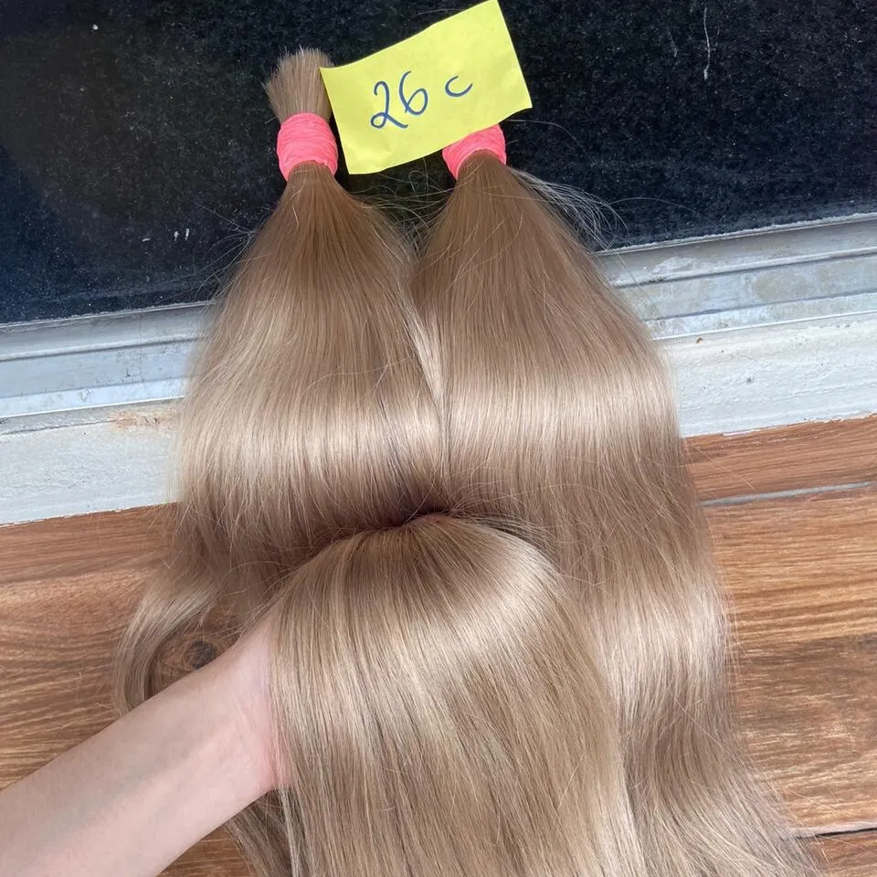 Blonde Kleur Vietnamese Menselijk Haar Maagd Remy Haar Bulk Kleur # 26c Topkwaliteit In Haarverlenging Fabriek Groothandel