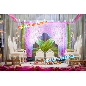 เก้าอี้ Mandap สำหรับพิธีแต่งงานของชาวฮินดูเก้าอี้ไม้แกะสลักสำหรับงานแต่งงานอินเดียชุดเก้าอี้ Mandap - Product Image 1