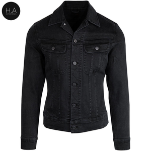 Denim Jackets Spring Style Black Brand Autumn Regular Daily Tops Denim Jackets - Product Image 3