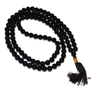 Vendeur Direct 108-Perle Obsidienne Noire Mala Dark Jap Style Feng Shui Agate Sculptée Pierre Semi-Précieuse Artisanat Gravé Amour - Product Image 1