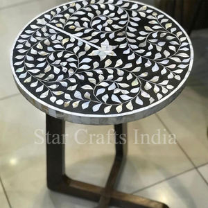 Serpillière ronde à incrustation en résine, nouveau design, en bois fait à la main, meilleure qualité, table basse, vente en gros - Product Image 3