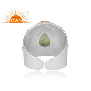 Bague en pierre d'améthyste verte naturelle, classique, en argent Sterling fin, fabrication de bijoux - Product Image 4