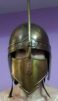 Casque de Chevalier Médiéval, Armure Romaine, Plaqué Bronze Antique, Fait Main, Costume Cosplay, Gravure Imprimée, Idéal pour Noël et Fêtes d'Anniversaire
