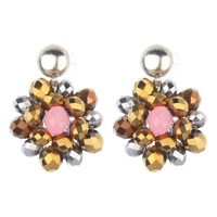 Ensemble collier et boucles d'oreilles vintage bohème pour enfants avec strass et chaîne de perles épaisse pour anniversaire