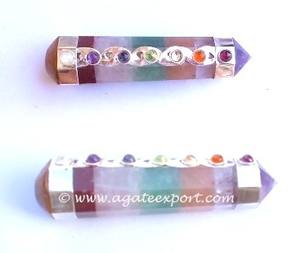 Pierre semi-précieuse artisanat sept baguettes de pierres de Chakra avec sept massages pour la guérison produits de guérison Fengshui Chakra - Product Image 2