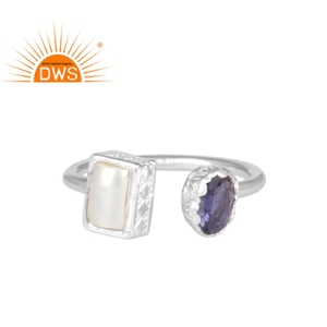 ผู้จัดจำหน่ายแหวนพลอยไข่มุกธรรมชาติและ Iolite เครื่องประดับเงินสเตอร์ลิงจากนักออกแบบ - Product Image 1