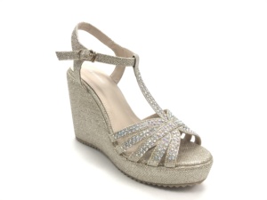 Sandales à semelles compensées pour femmes, chaussures confortables, à paillettes, talons hauts épais, à bretelles, à la mode, nouvelle collection - Product Image 3