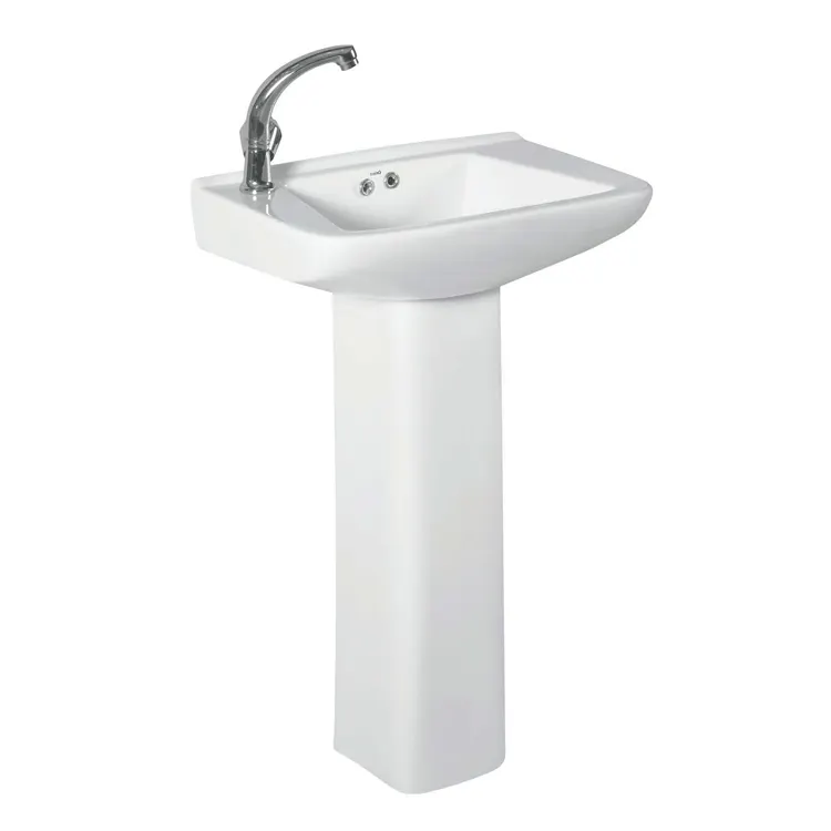 Piedistallo per lavabo in ceramica bianca di ultima generazione di Design rettangolare per bagni disponibile in grandi quantità