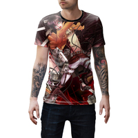 T-shirt respirant en tissu anti-boulochage, uni, motif Anime L'Attaque des Titans, pour homme, écologique, séchage rapide, avec logo personnalisé