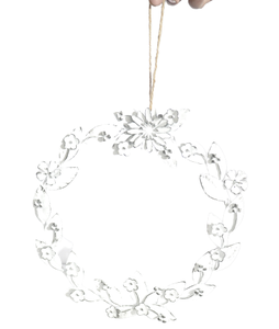 WHITE METAL <b>CHRISTMAS</b> HANGING ORNAMENT HIGH QUALITY BEST SELLING METAL <b>CHRISTMAS</b> <b>TREE</b> DECORATION - Product Image 1
