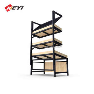 Tùy Chỉnh Một Mặt Gỗ Bán Lẻ Hiển Thị Giá Kim Loại Tiện Dụng Siêu Thị Kệ Cho Rau Trái Cây Khô Hàng Hóa Nhiệm Vụ Ánh Sáng - Product Image 5