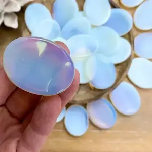 Wholesale Best Quality Opal Opalite worry Thumb Stones Wholesale Natural Opalite Worry Stone Thumb Buy From AAMEENA AGATE