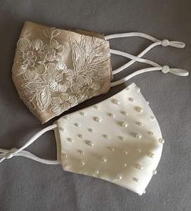 2021 accessoires de mariée décontractés élégants belle broderie de visage stylisé avec dentelle et travail Zari sur tissu de soie et tissu - Product Image 1