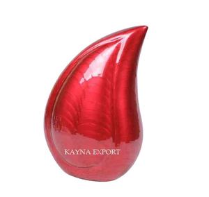 BELLE LARME ROUGE GOUTTE ÉMAIL ROUGE URNE EN MÉTAL REVÊTU POUR L'UTILISATION DE REMPLISSAGE DE CENDRES HUMAINES POUR L'URNE EN GROS DE LARME FUNÉRAIRE - Product Image 1