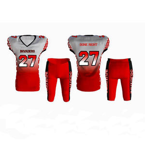 Maillots de football américain entièrement personnalisables ensemble respirant numéro de nom d'équipe uniformes à bas prix conception de sublimation complète - Product Image 2