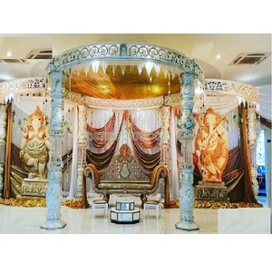 Phenomenal Fiber Crystal Pillar Wedding Mandap Gorgeous Fiber Crystal Wedding Mandap Grand Traditional Ganesh Wedding Mandap Set - Product Image 1