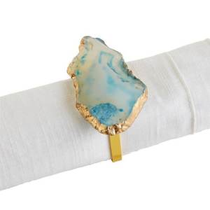 Bagues de serviettes en acier inoxydable, pour cuisine et Restaurant, à usage en Agate, pierre naturelle, résine époxy, fait à la main en inde - Product Image 3