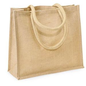 Venta al por mayor de bolsa de lino reutilizable ecológica con logotipo personalizado impreso Natural plegable yute arpillera embalaje bolsa de la compra barata - Product Image 2