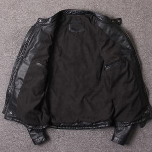 Vestes en cuir de moto slim pour hommes de la rue principale, col montant, service OEM Pakistan, nouvelle arrivée, haute qualité, matériau personnalisé - Product Image 6