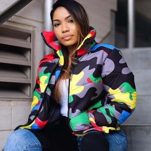 Autumn Women's Blouson <b>Jacket</b> Hooded <b>Waterproof</b> Breathable Eco-Friendly Windproof Quilted Zipper Closure Short Crop Detachable - Product Image 3