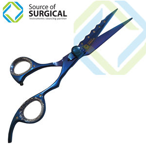 Tijeras de peluquero, juego de tijeras de corte de pelo profesional, tijeras de adelgazamiento de dientes inversos de acero inoxidable Premium, peluquería B - Product Image 1