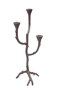 Candelabro de Tres Luces, Candelabro Decorativo de Latón, Candelabro de Diseño de Aluminio, Elegante Portavelas de Metal - Product Image 3
