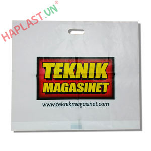 Sacs de shopping en LDPE recyclable découpés sur mesure de haute qualité, à soufflet latéral, en forme de rein, avec poignée thermoscellée - Product Image 2