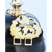 Casque en cuir allemand Pickelhaube, armure militaire impériale, longue pointe, laiton prussien, fait main, haute qualité, Lion, Halloween