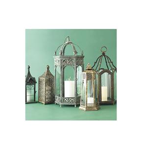 Caliente nueva llegada interior y exterior linterna de metal con Vidrio colorido Navidad boda decoración del hogar - Product Image 1