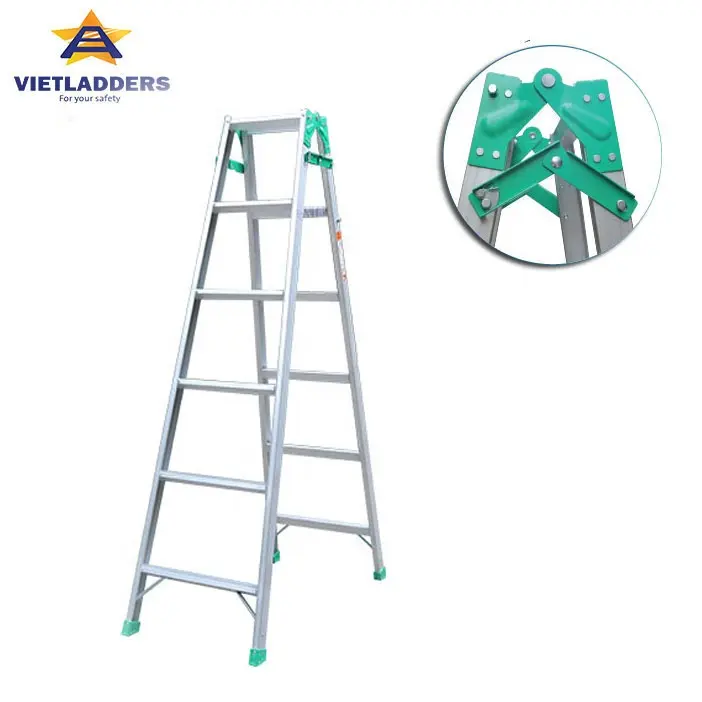 Folding aluminum ladders with 6 step ladder can be useful for design jobs NVLY-6C