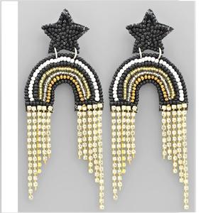 Pendientes de cuentas de semillas de cristal de Murano de alta calidad clásicos étnicos de moda multicolor bordado hecho a mano India para mujeres niñas - Product Image 5