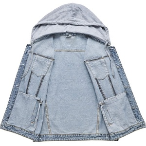 Chaqueta vaquera sin mangas corta unisex, chaleco vaquero con capucha inspirado en la calle, estilo informal para exteriores, talla grande OEM personalizable para otoño - Product Image 2