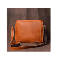 Sac messager en cuir véritable pour hommes avec couleur personnalisable et logo de qualité supérieure