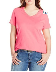 Camiseta de manga corta con cuello en V para mujer, 100% algodón, ropa de lavado a máquina importada, gran oferta, venta al por mayor - Product Image 4