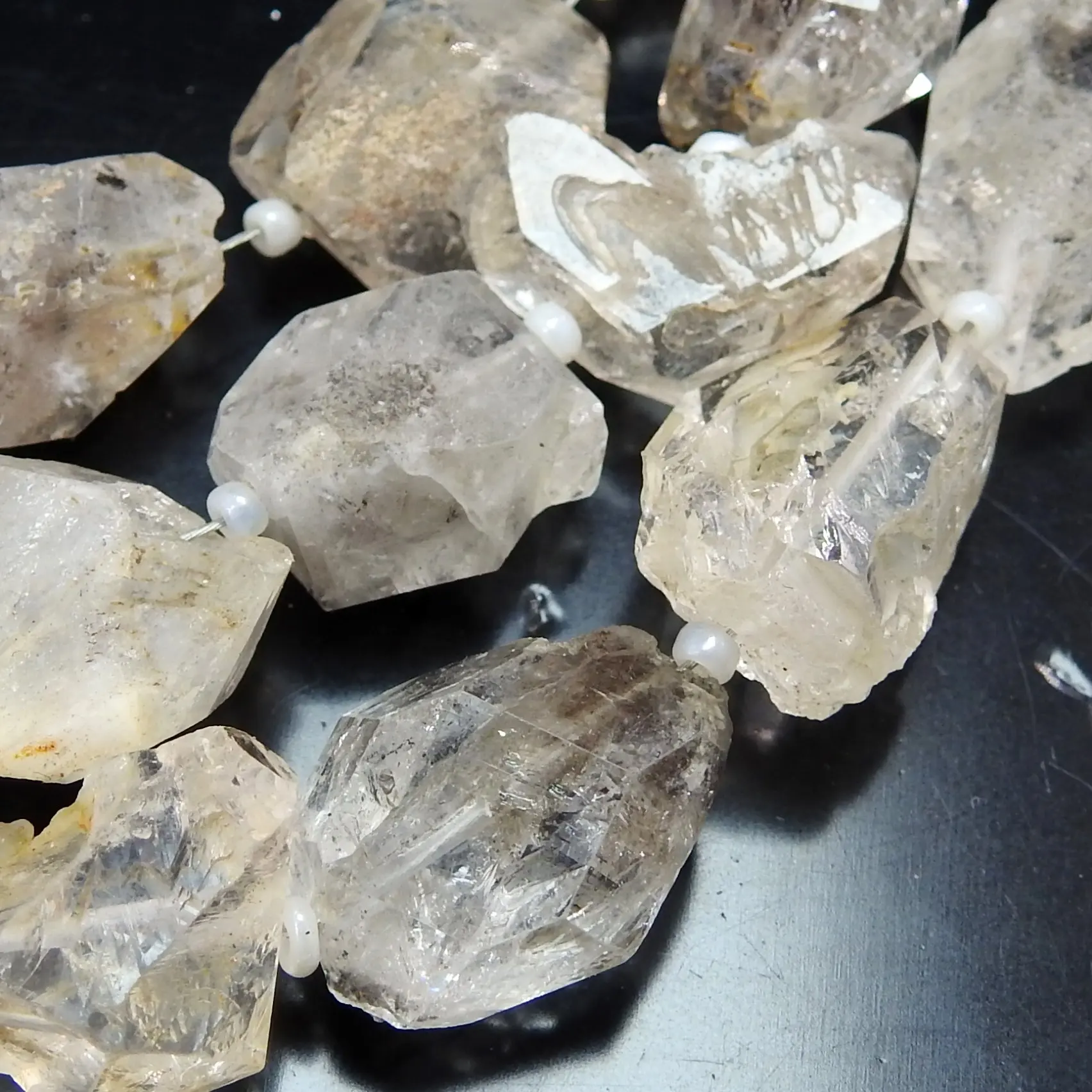 Herkimer pedra cru, pedra de peça natural de cristal natural