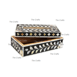 Servilletero de madera con caja de pañuelos decorativa de trabajo de nácar para uso en el hogar y la cocina del Hotel - Product Image 4